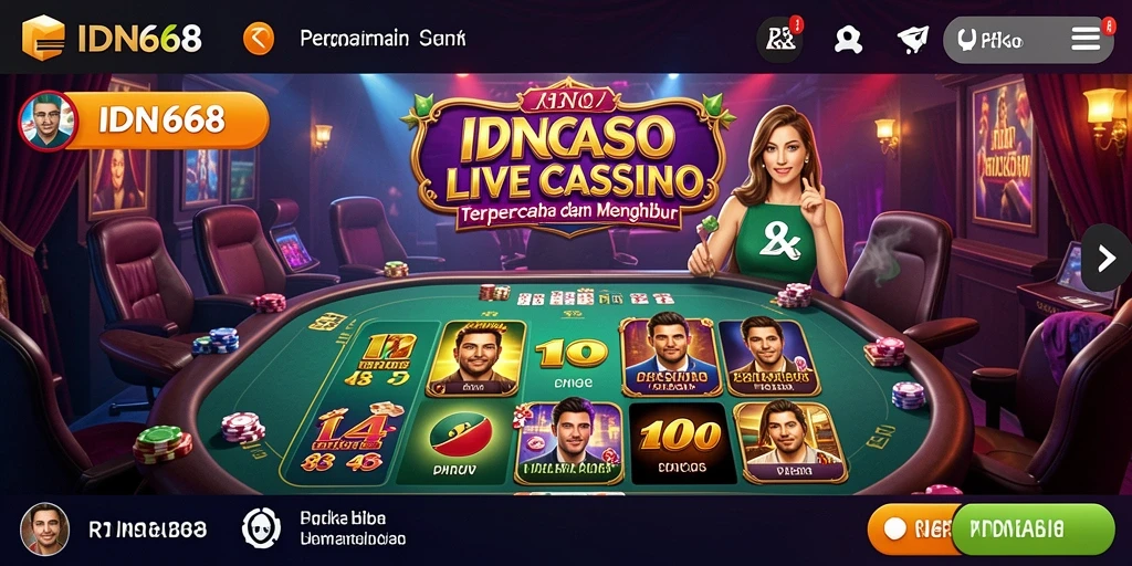 Tampilan menarik dari gameplay Live Casino di IDN668.