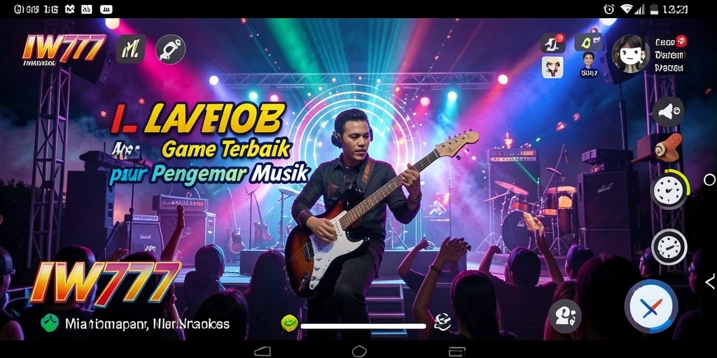 Screenshot IW777 menampilkan gameplay seru dengan berbagai lagu.