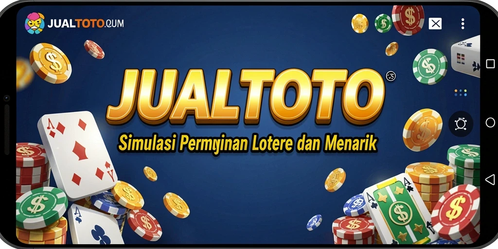 Screenshot utama menampilkan gameplay <strong>JUALTOTO</strong> dengan pilihan angka yang beragam.