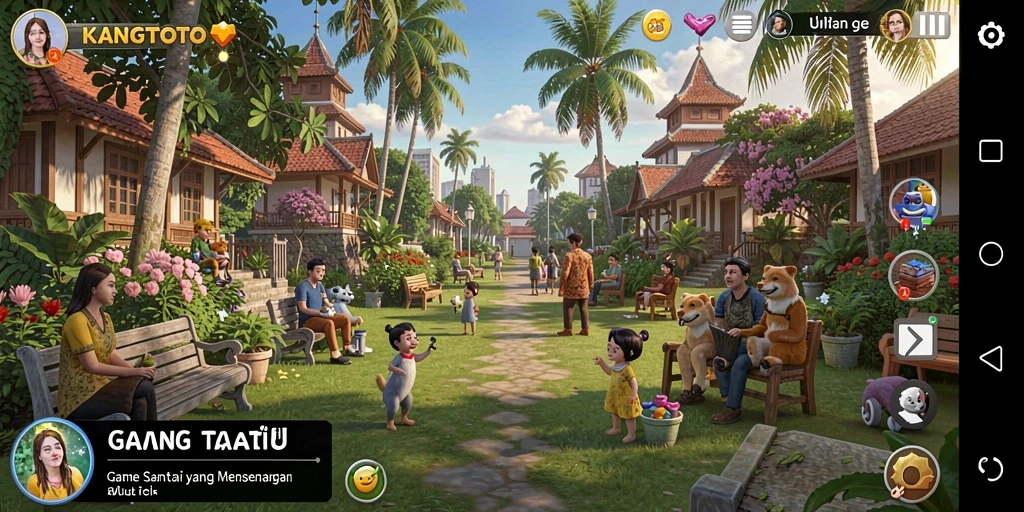 Tampilan gameplay KANGTOTO yang ceria dan menarik.