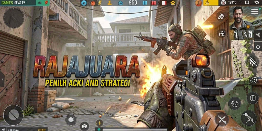 Screenshot gameplay RAJAJUARA yang menunjukkan aksi seru dalam pertarungan FPS.