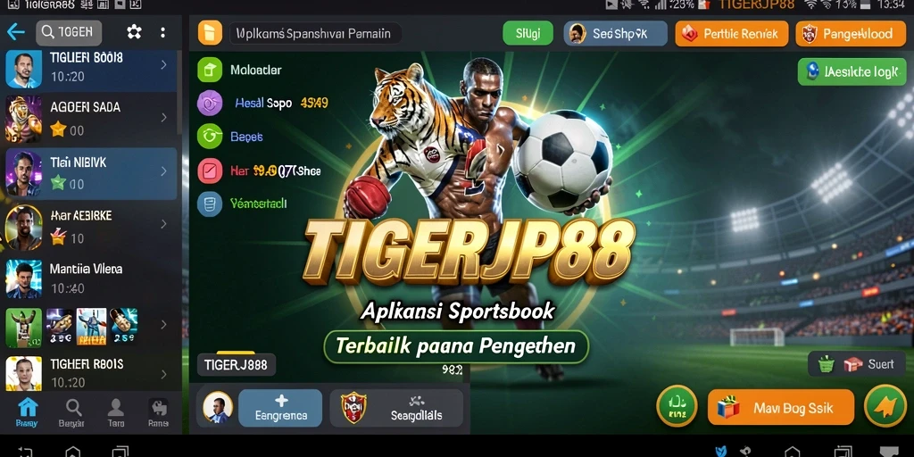 Tampilan menarik dari aplikasi TIGERJP88 saat bermain Sportsbook.